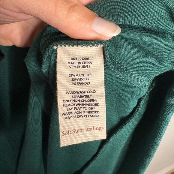 Soft Surroundings Madeline Tunic Emerald Green - Picture 8 of 10